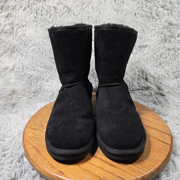 Koolaburra by UGG Koola Short Womens 11W Black Suede Leather Ankle Boots 1017090 - Picture 3 of 9